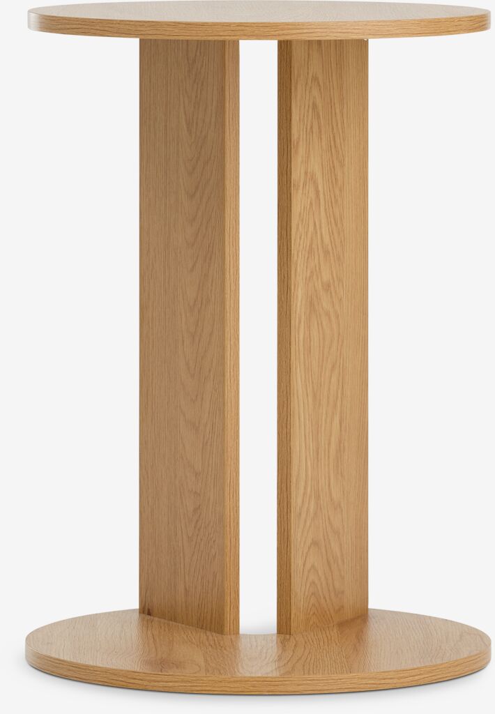 Table d'angle RAASTED Ø40 1 étagère couleur chêne