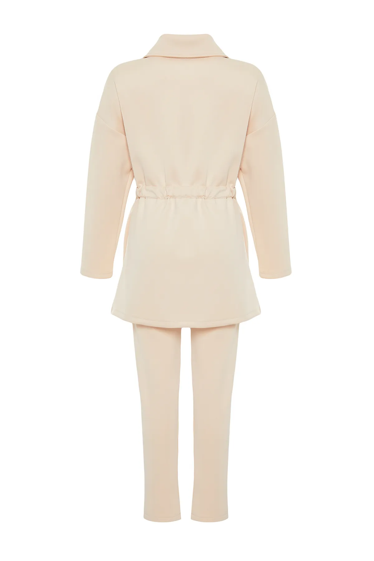 Trendyol Modest  Stone Diver/Scuba Tie Detailliertes Strickoberteil und -unterteil-Set TCTAW24EN00017