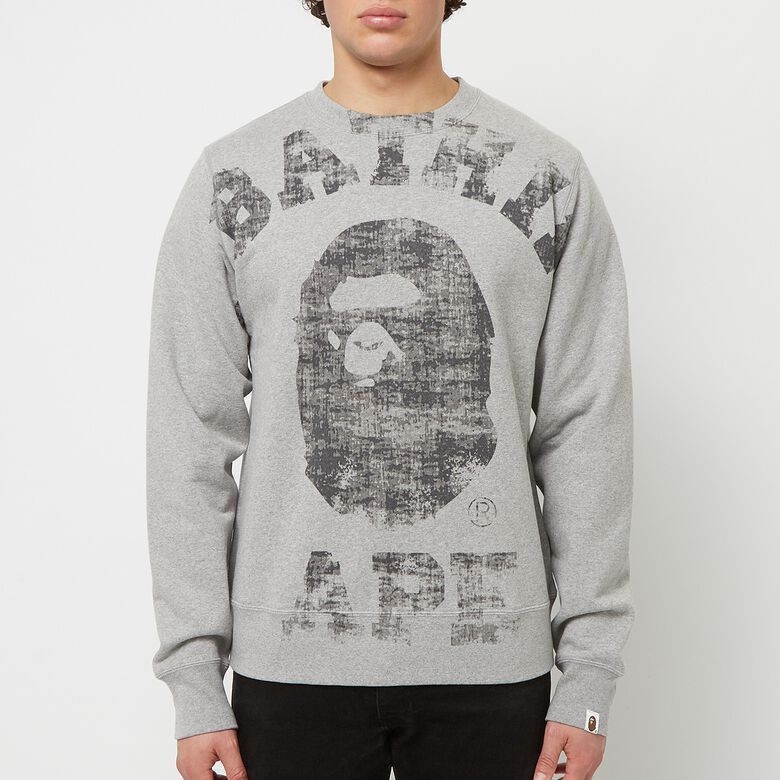 A Bathing Ape Big College Crewneck gray