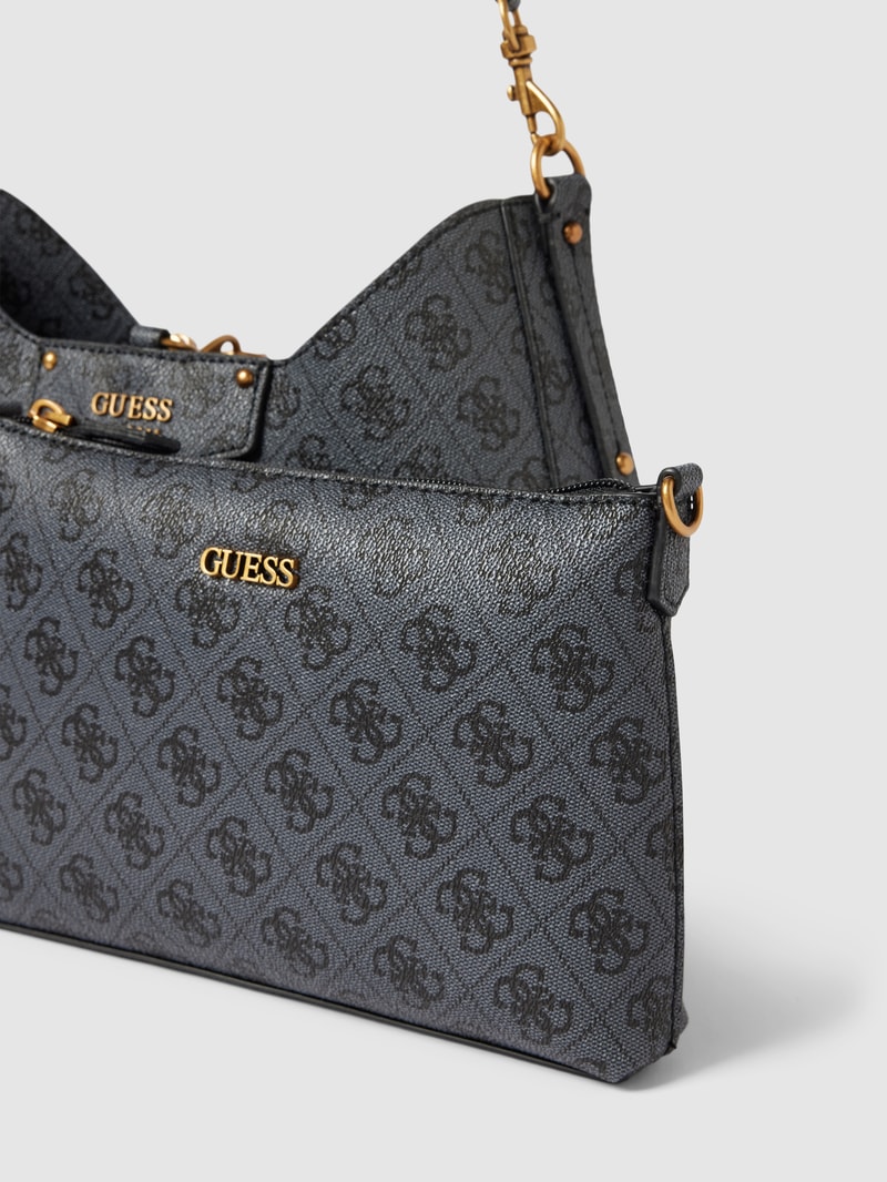 Hobo Bag mit Allover-Print Modell 'BRENTON' in schwarz