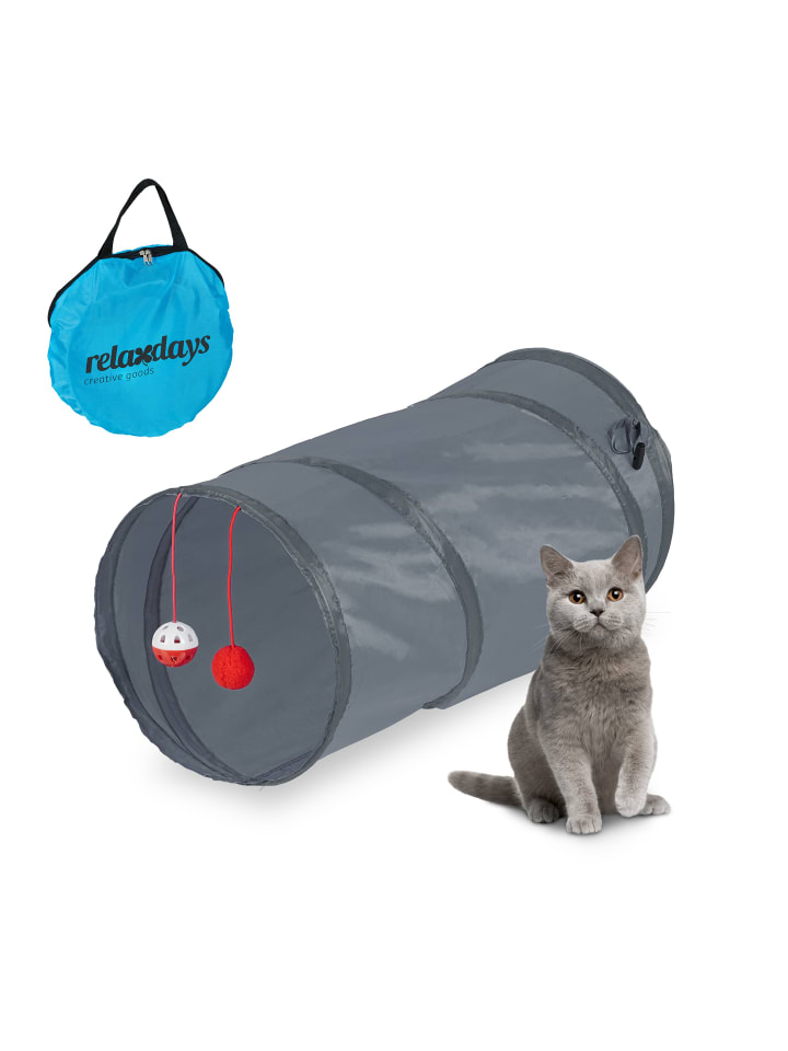 relaxdays Katzentunnel in Grau günstig kaufen onesize