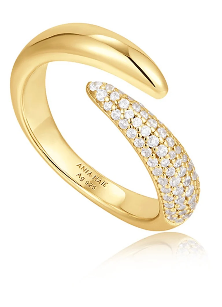 Ania Haie Sparkle Wrap reguliuojamo dydžio žiedas S su cirkonio akmenimis