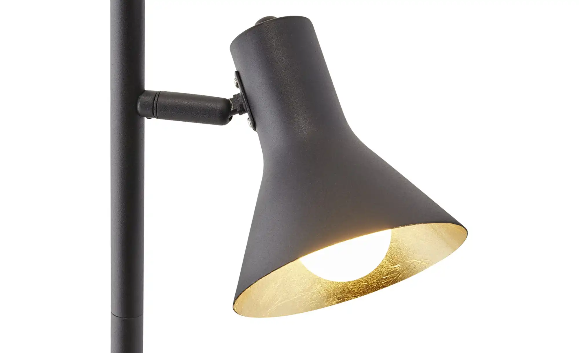 Trio Stehleuchte, 2-flammig, schwarz/goldfarb.