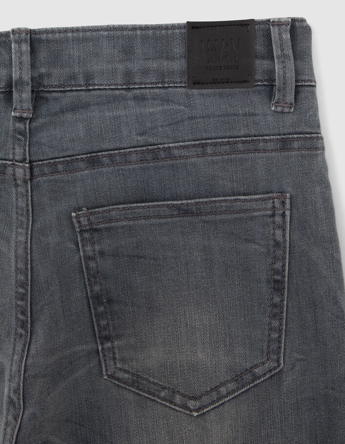 Jean SLIM gris coutures tournantes garçon