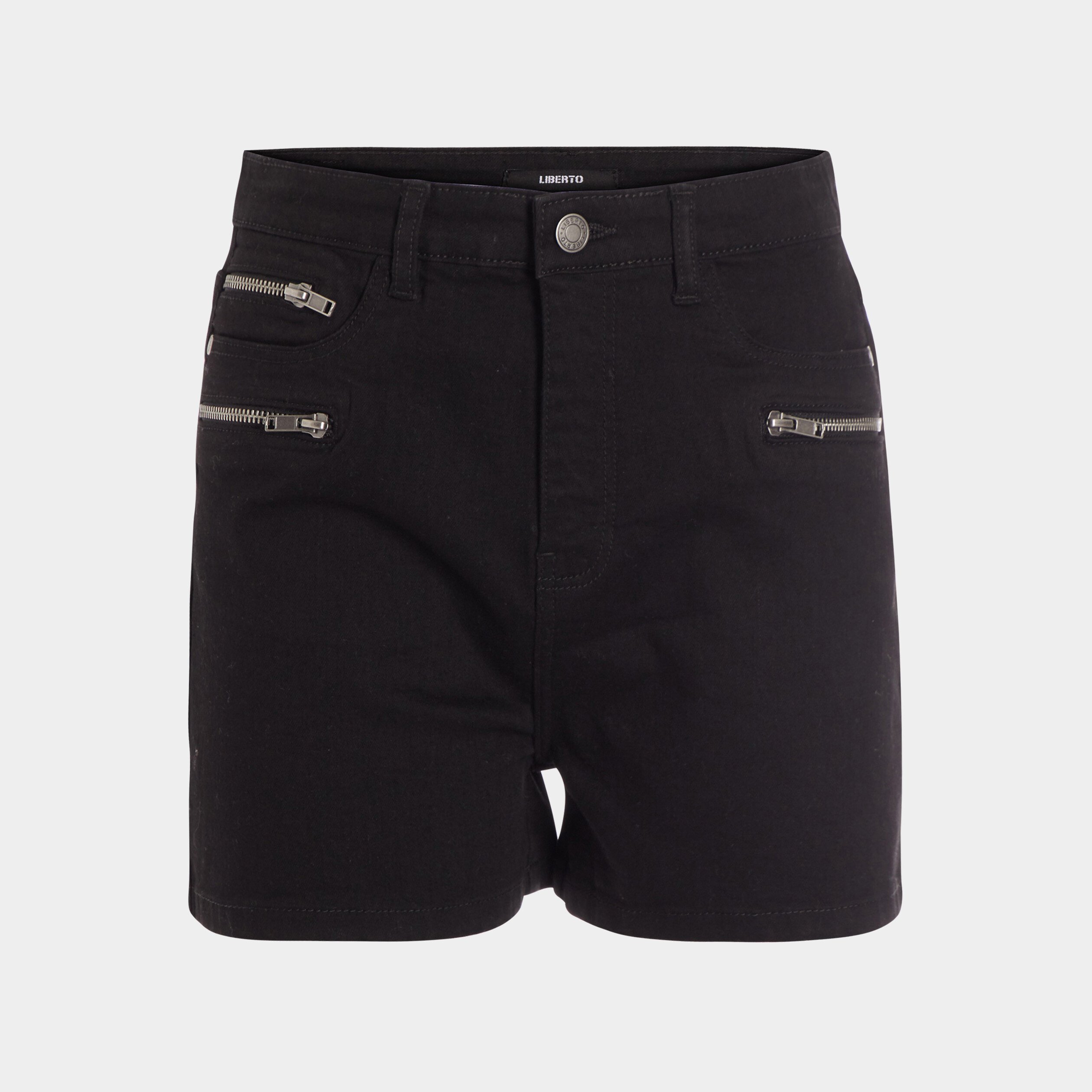 Short ajusté avec détails zippés noir femme | La Halle