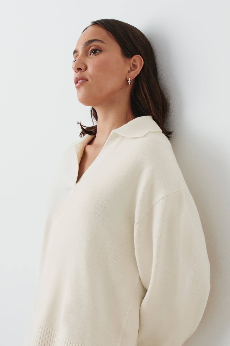 Knitted polo sweater