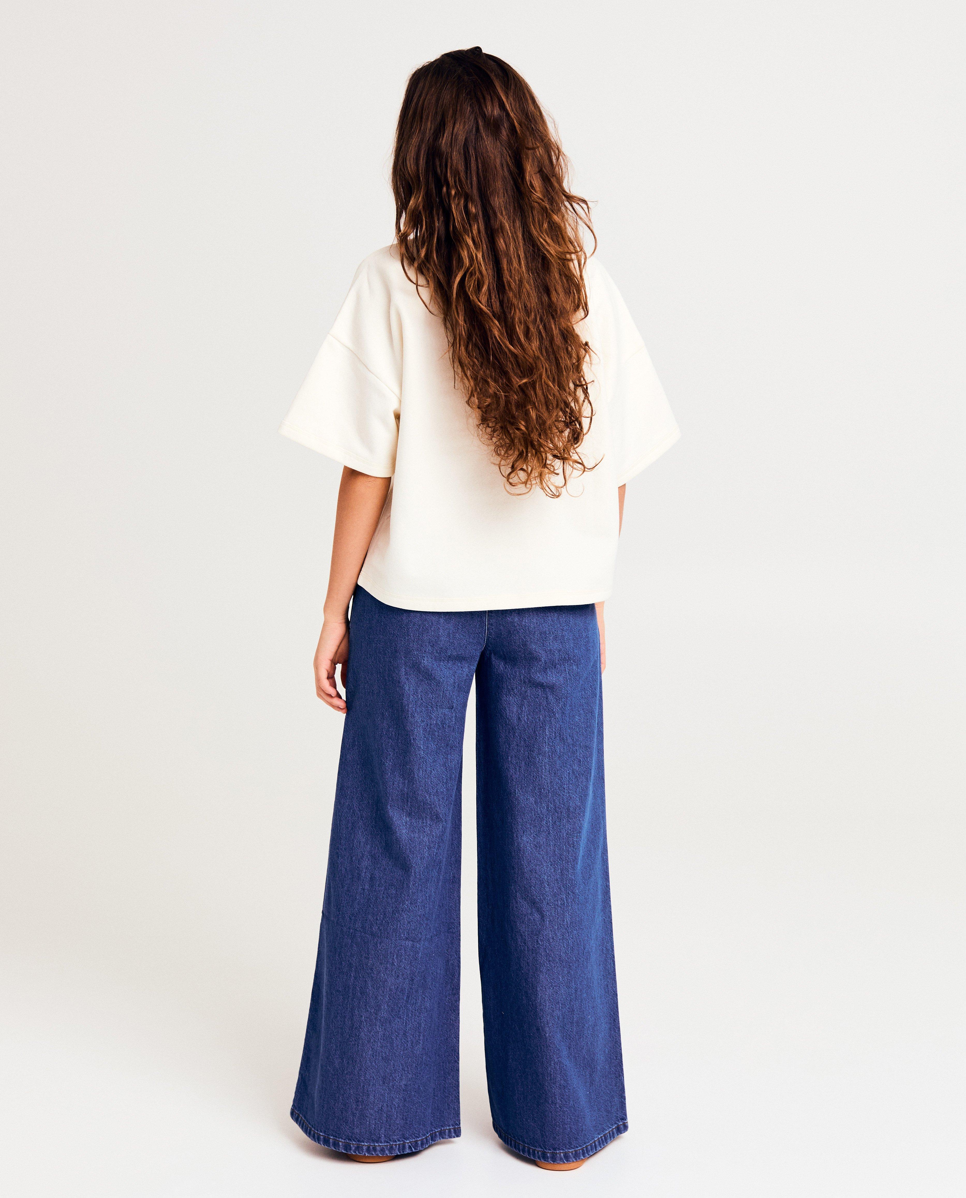 Maglione Groggy con fiore ricamato, bianco