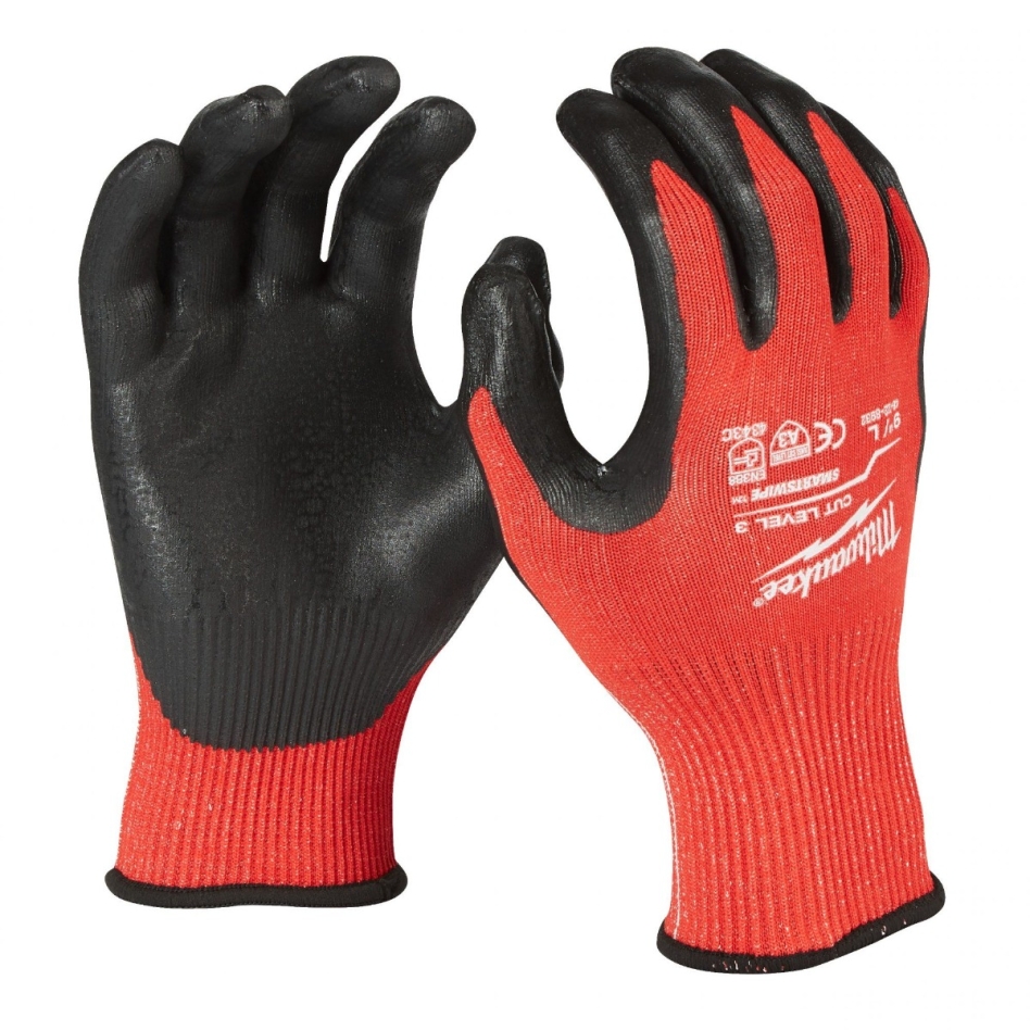 Milwaukee Tillbehör 4932471620 Doppade arbetshandskar Skärklass 3/C 12 par Storlek 10/XL