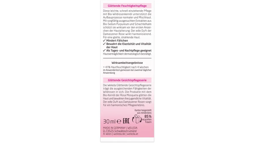 WELEDA WILDROSE Glättende Feuchtigkeitspflege 30 ml