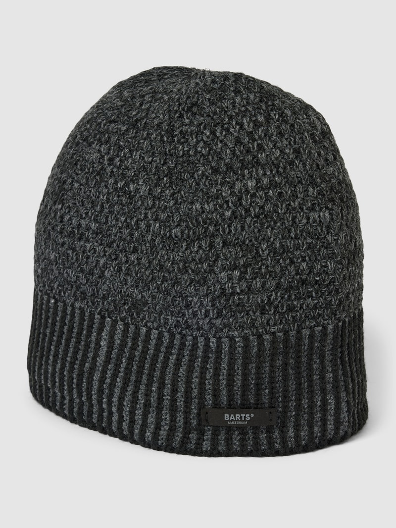 Mütze mit Label-Detail Modell 'Noar' in schwarz