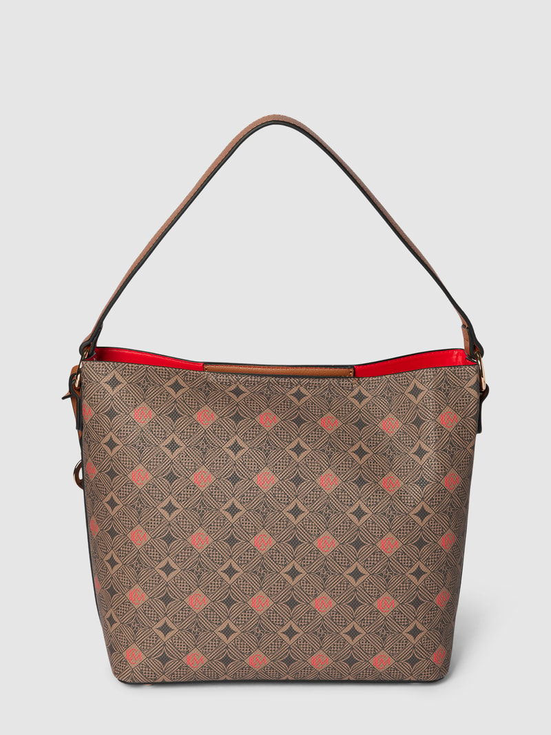 Shopper mit Label-Print Modell 'Kiana' in mittelbraun