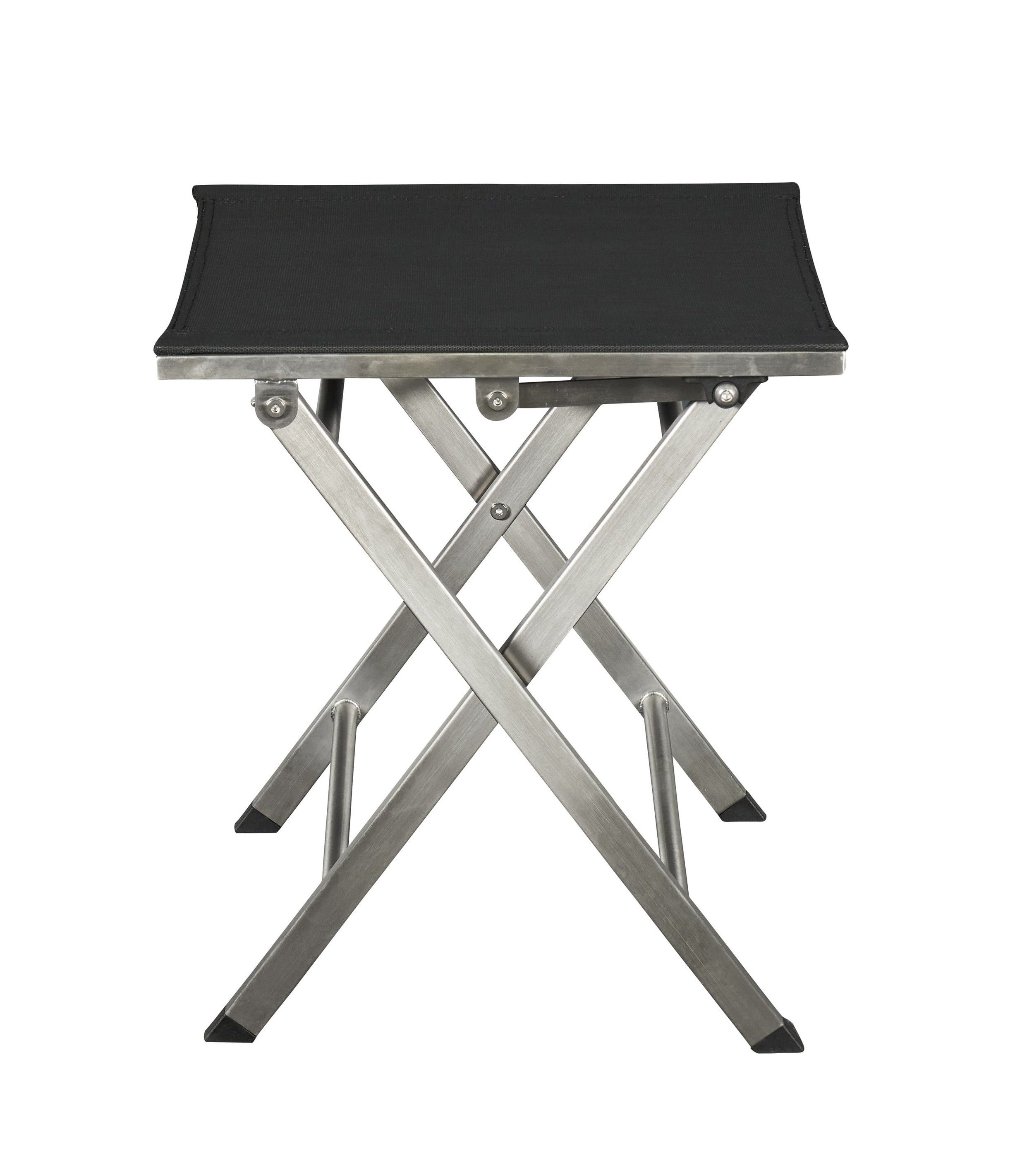 LC Garden Gartenlounge-Hocker LC Garden Steelado Klapphocker Textilen Edelstahl/schwarz Hocker Fußbank
