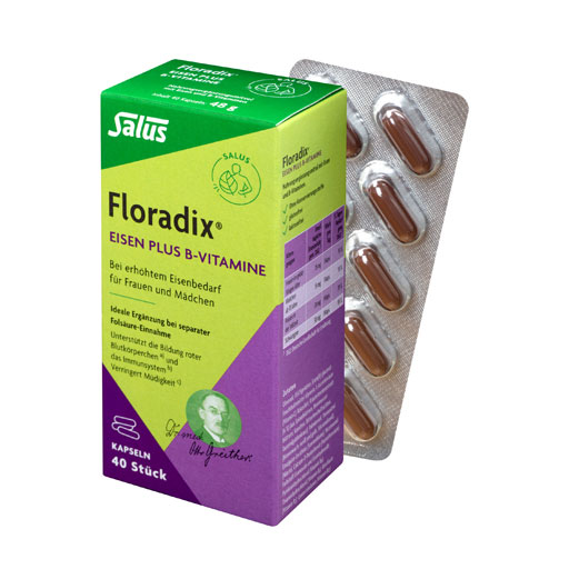 FLORADIX Eisen plus B-Vitamine Kapseln  40 St  Kapseln