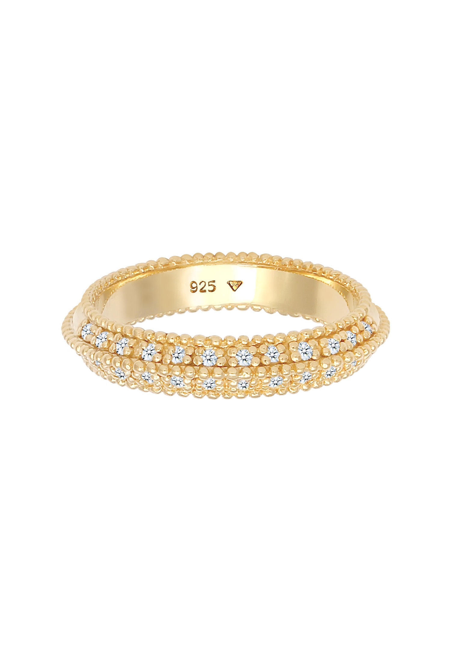 Elli DIAMONDS sieviešu saderināšanās gredzens (0,12 karāti) no 925. proves sudraba