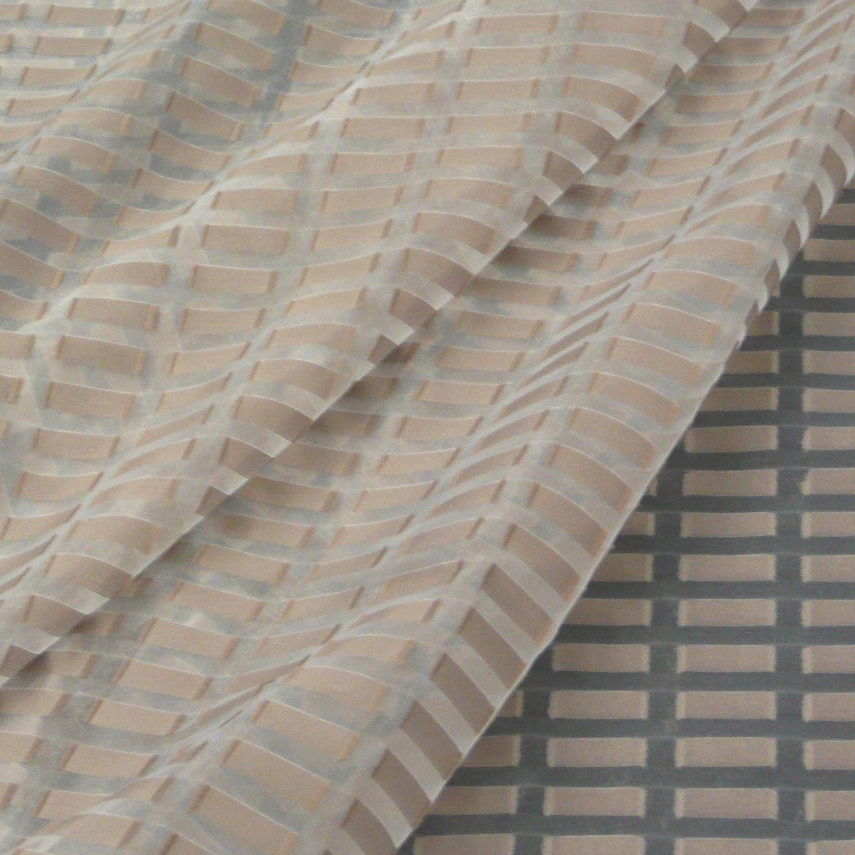 Meterware Rasch Organza Stores Gardinenstoff Rechtecke hellbraun, halbtransparent, Organza, überbreit