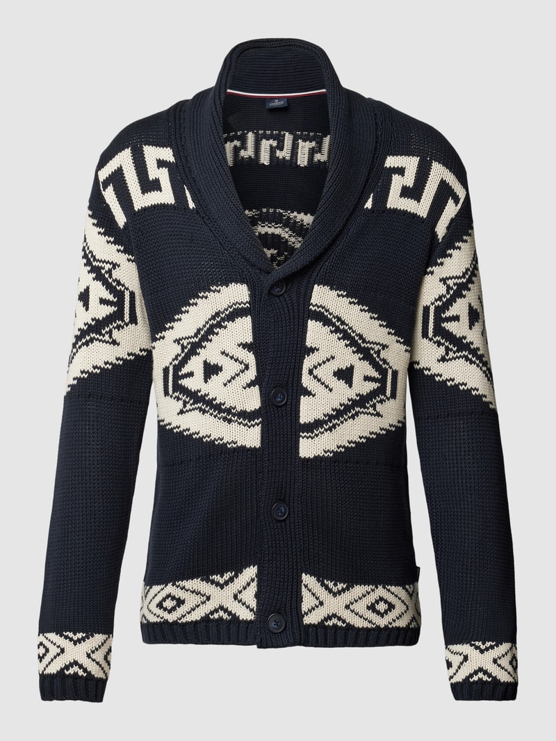 Strickjacke mit Knopfleiste in marineblau