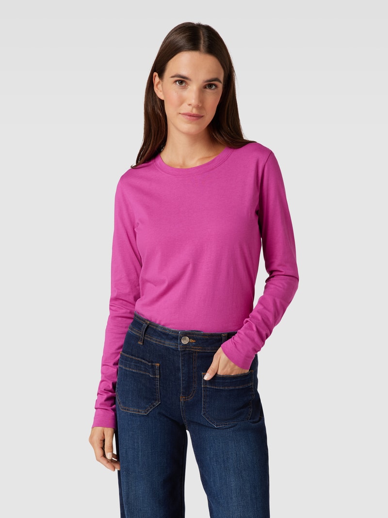 Longsleeve mit Rundhalsausschnitt in fuchsia