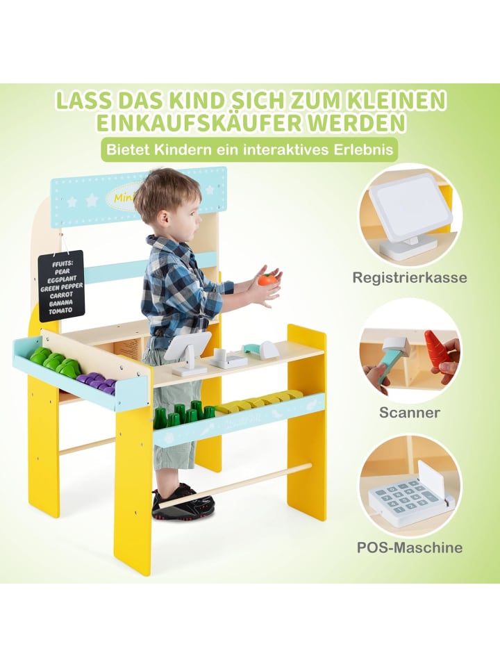 COSTWAY Kaufladen ab 3 Jahren in Blau günstig kaufen 70 cm