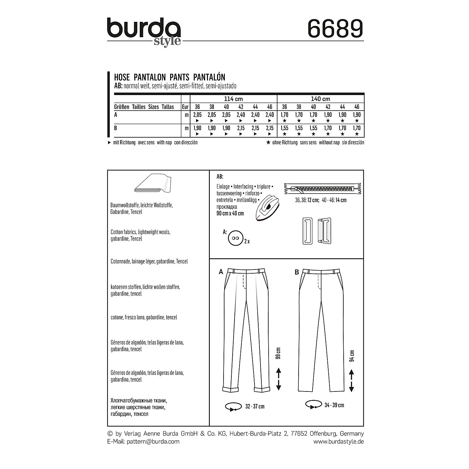 burda Schnitt 6689 