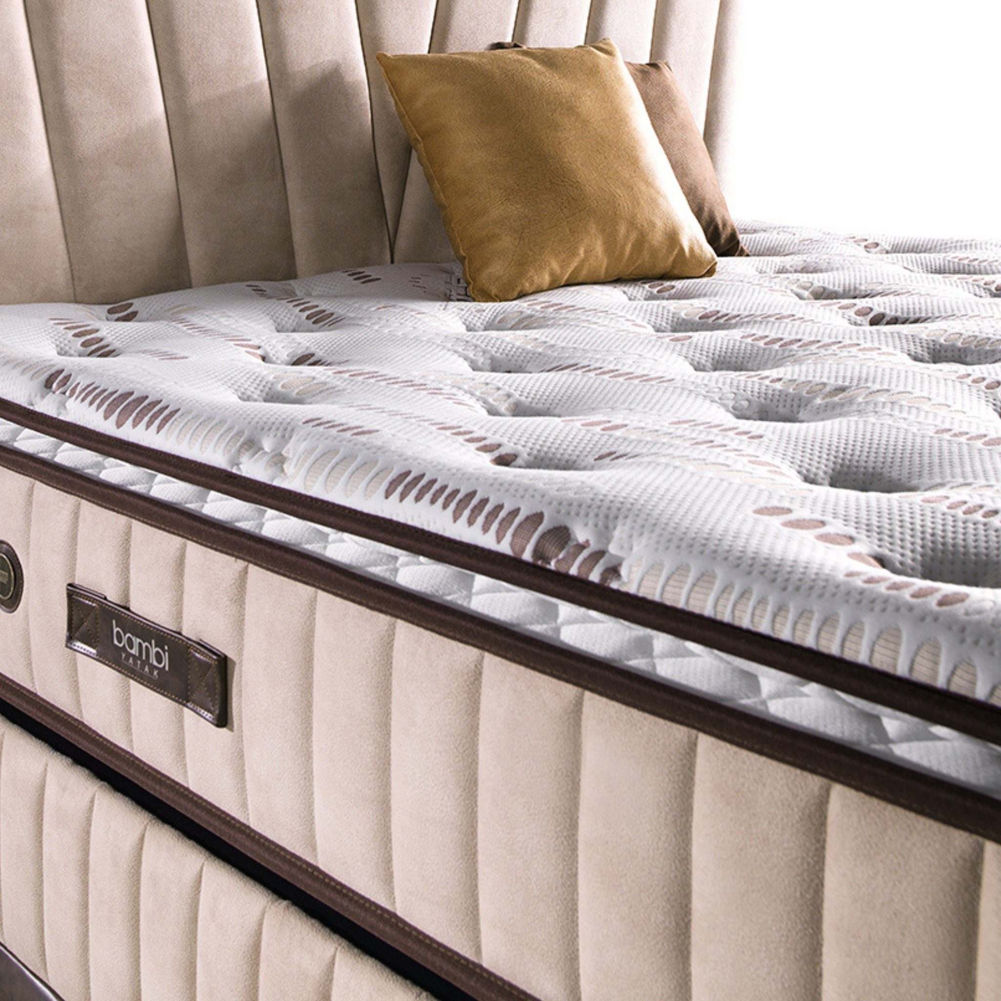 Moln Boxspringbett 8 Schichten mit Topper Höhe 30 cm Matratze Thermic Prime (2 Bettkästen, Matratze, Kopfteile)