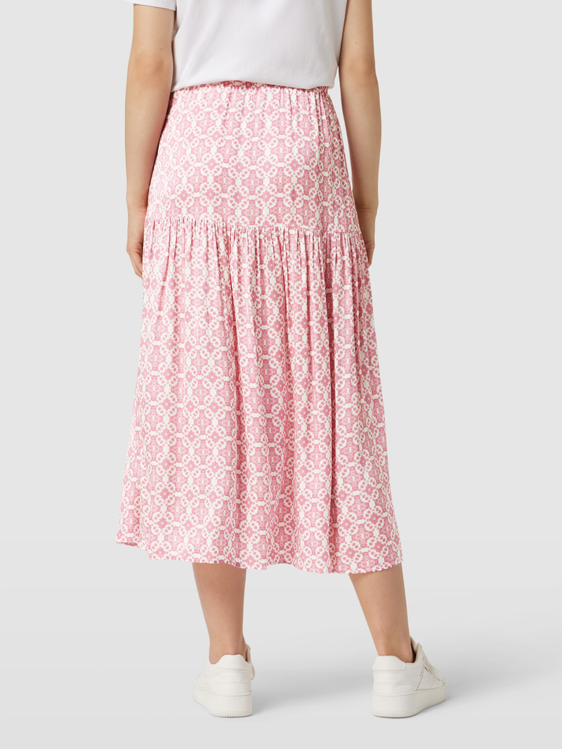 Maxirock mit Allover-Muster Modell 'soraya' in rosa