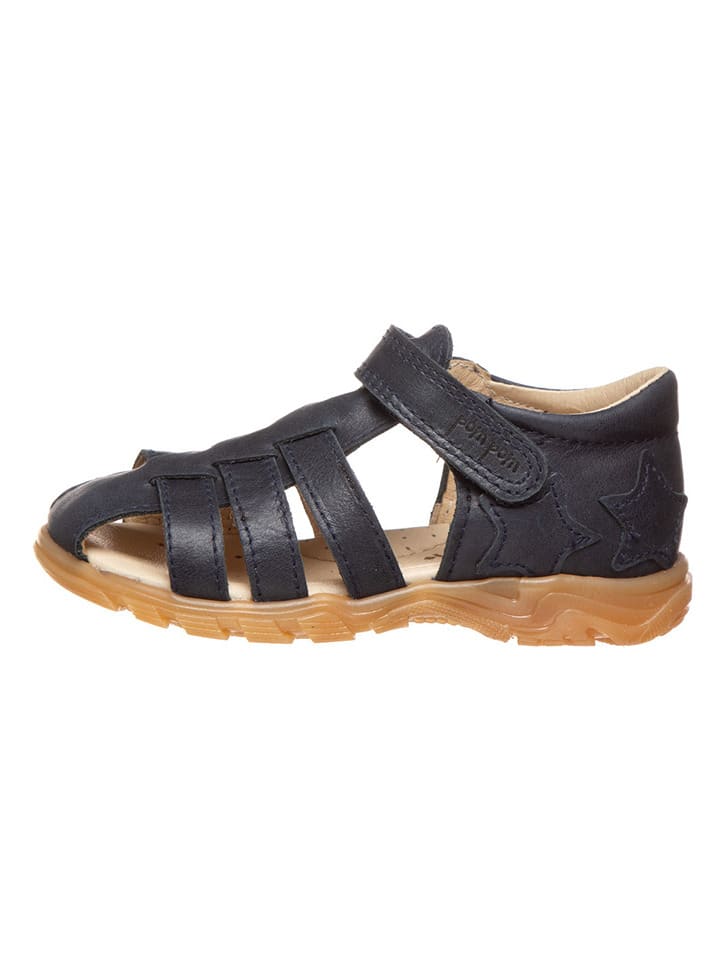 POM POM Leder-Halbsandalen in Schwarz günstig kaufen