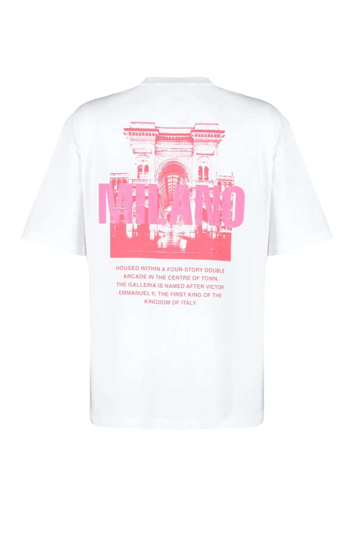Trendyol Collection  Weißes, bedrucktes, übergroßes/weites Strick-T-Shirt mit Rundhalsausschnitt aus 100 % Baumwolle TWOSS24TS00066
