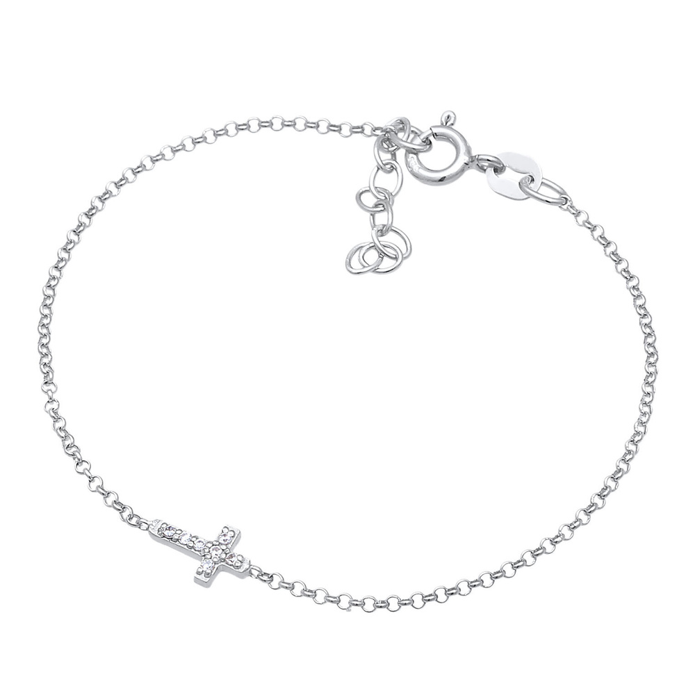 Elli Elli Bracelet Enfants croix pendentif religion avec cristal de zirconium en argen Bracelet