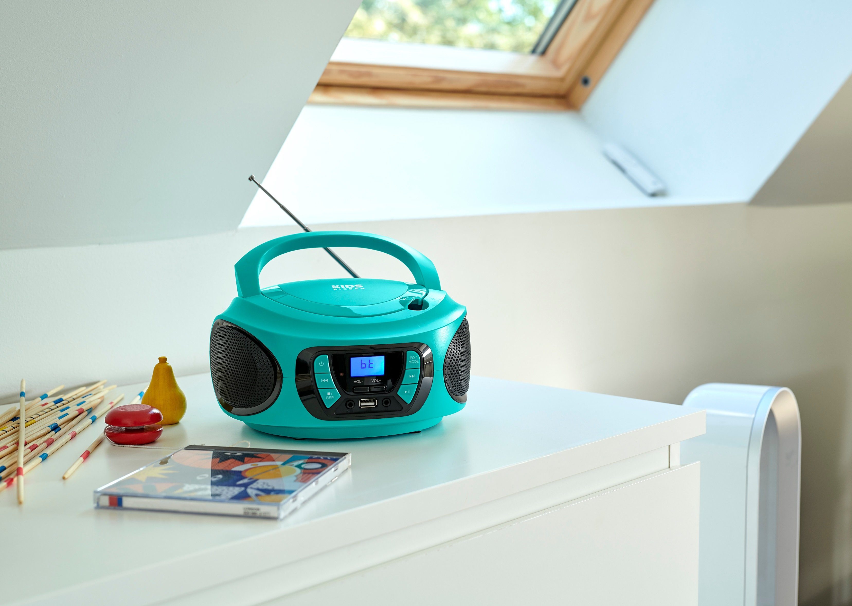 BigBen Kids Tragbares CD/Radio AU387315 USB/BT blau CD-Radiorecorder (FM-Tuner)
