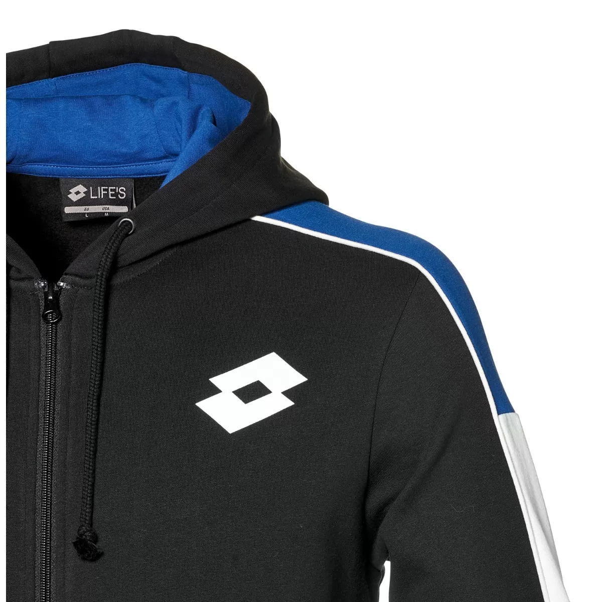 Mikina Athletica LG Sweat Fz HD FL, celá černá/pacifická modrá