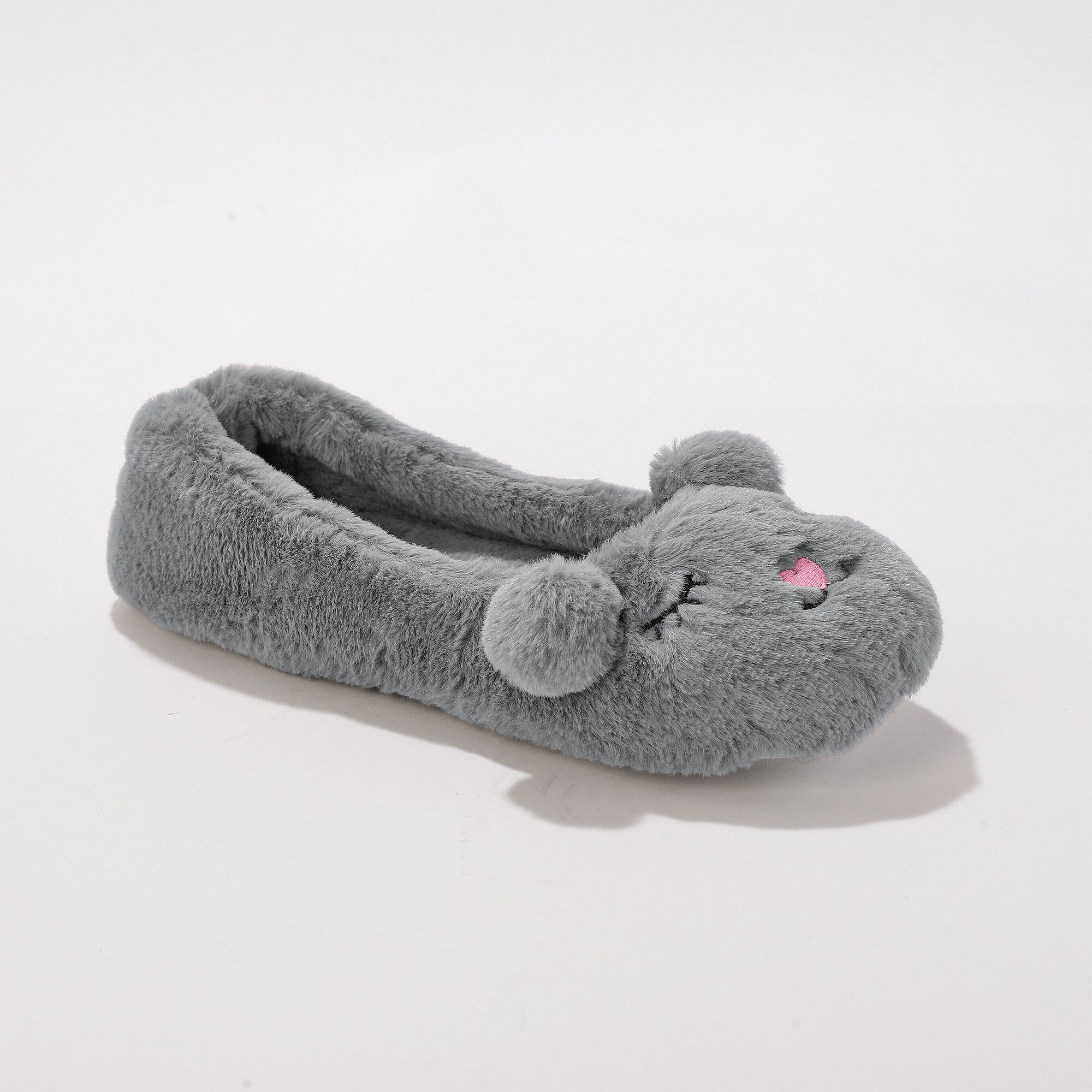 Chaussons ballerines maille peluche oreilles 3D