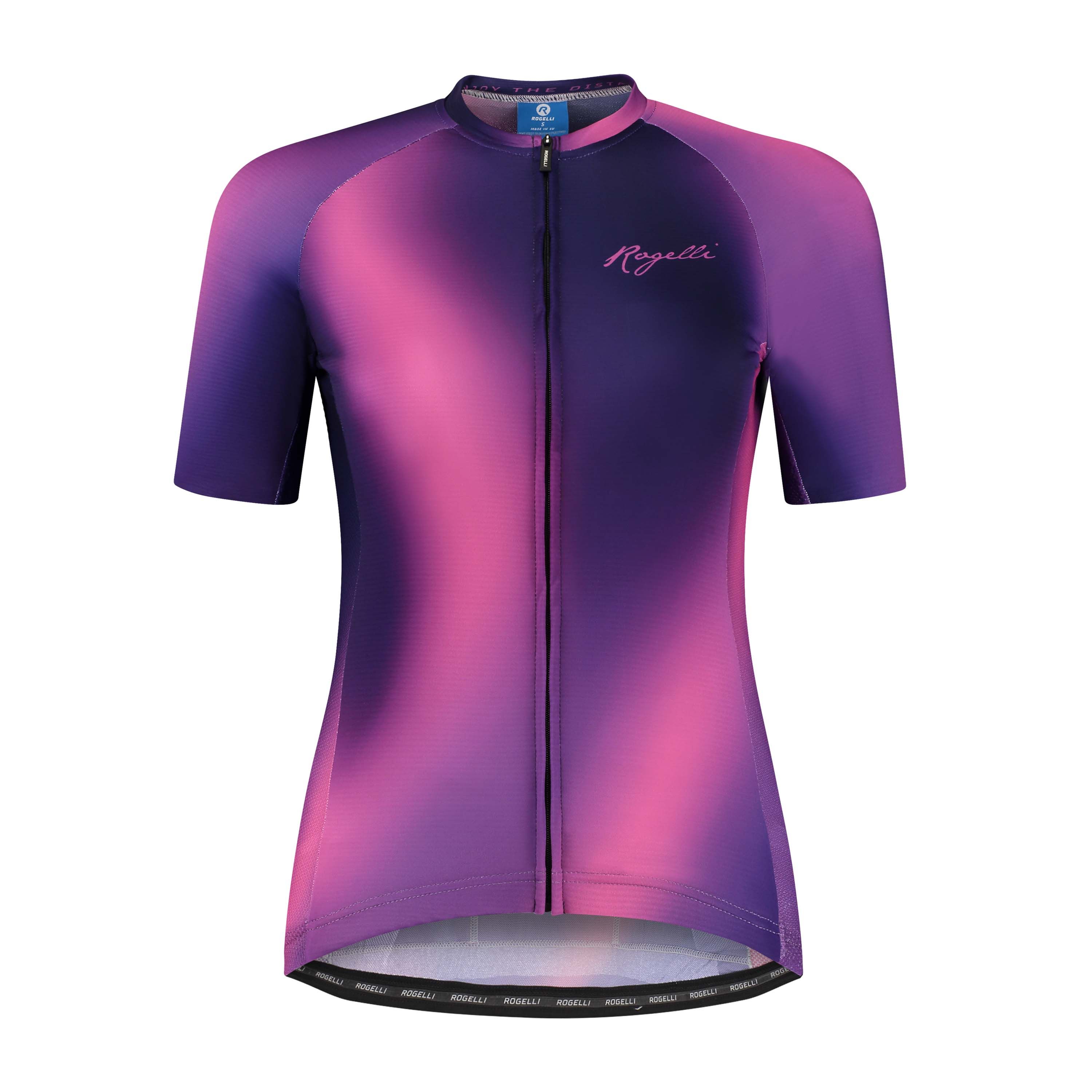 Rogelli Aurora Lila/Rosa Damen Radtrikot Kurzarm