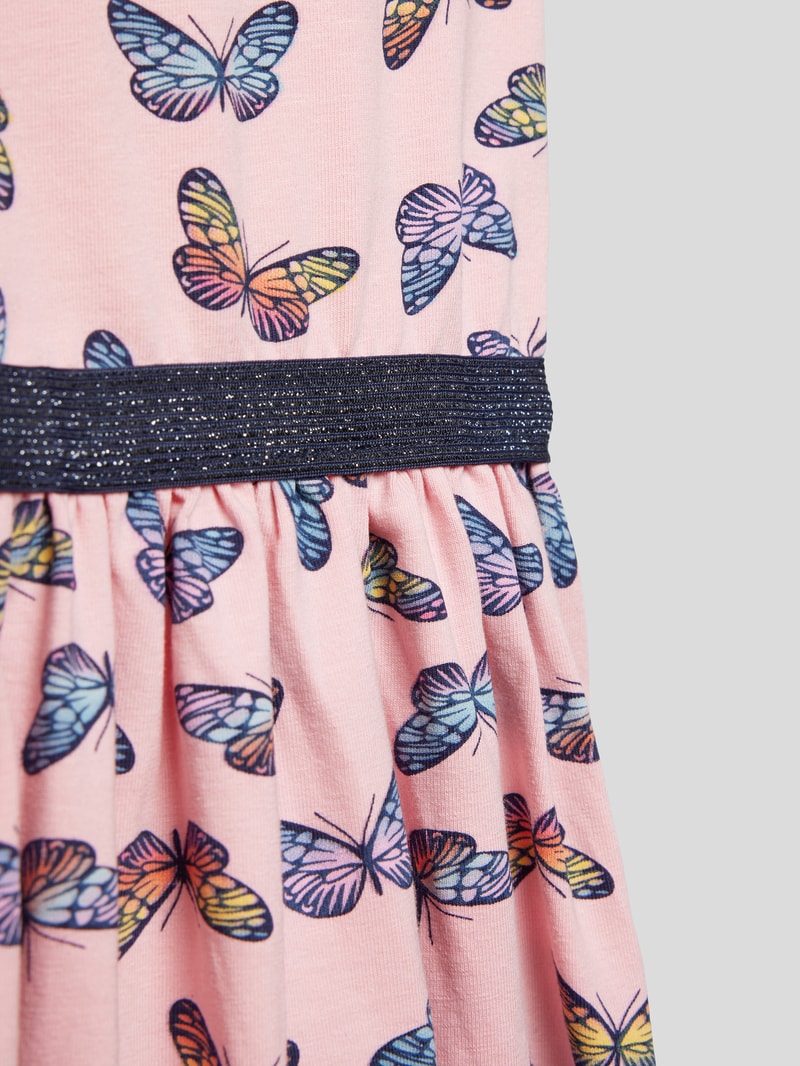 Kleid mit Allover-Muster in hellrosa