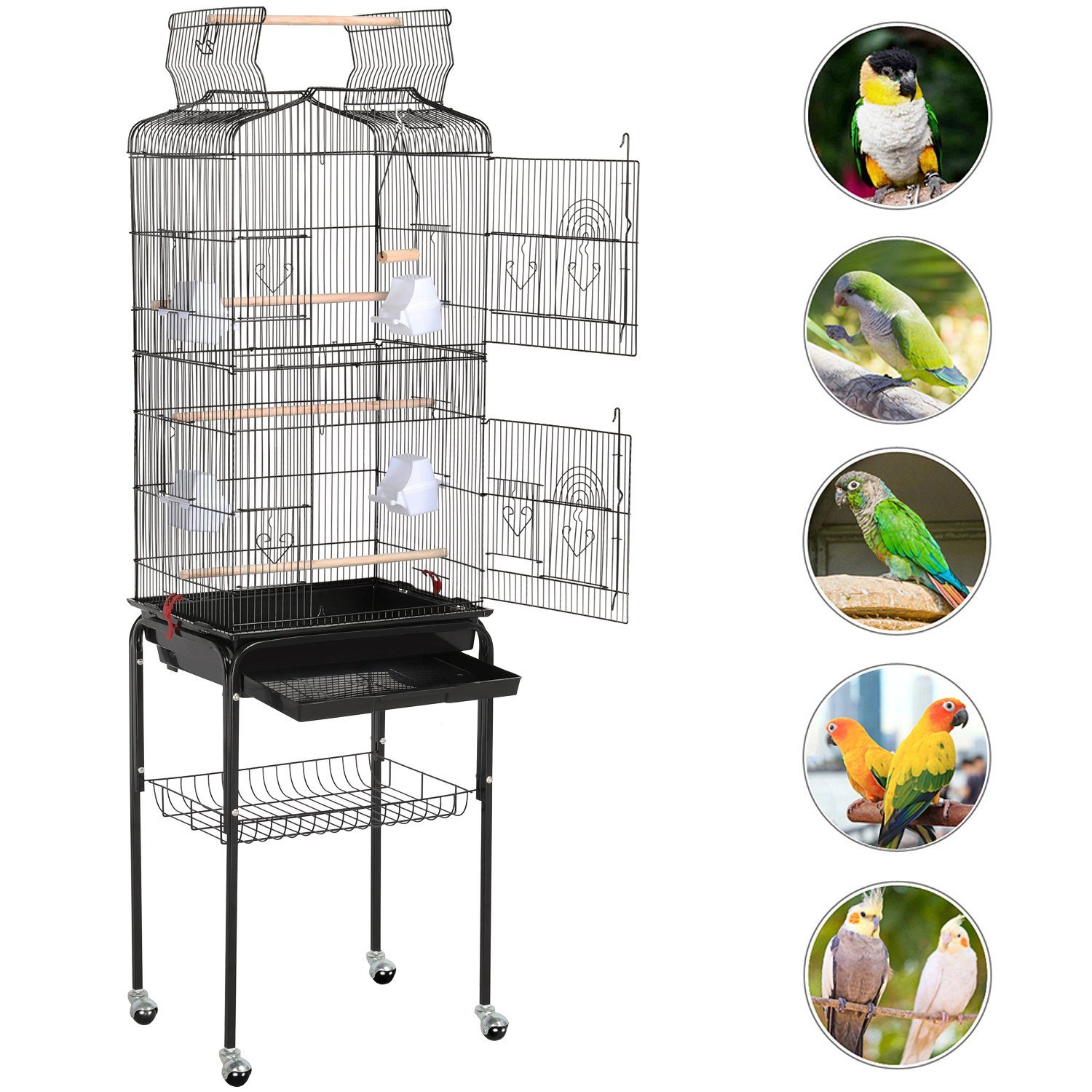 Yaheetech Vogelkäfig, Vogelbauer Vogelvoliere Käfig Vogelhaus
