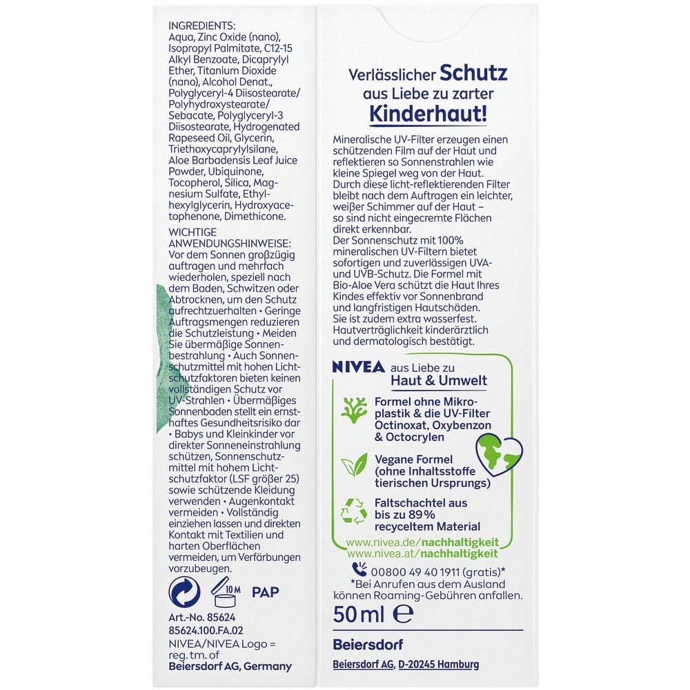 SUN Kids Mineralischer Schutzlotion LF50