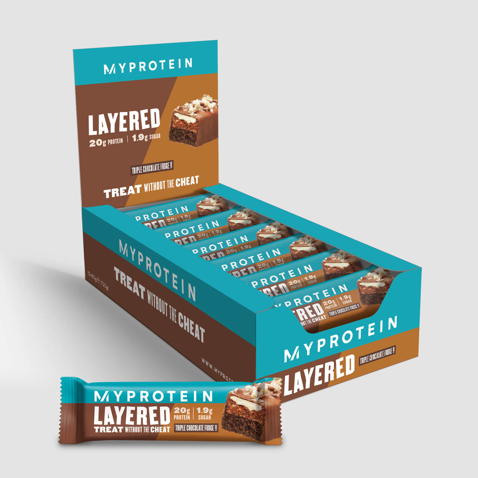 Retail Layered Bar, Triple Chocolate Fudge - NEW, 12x60g