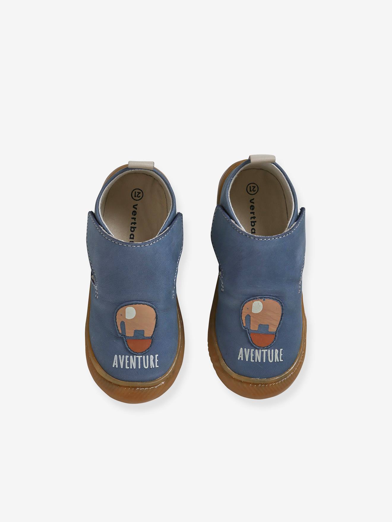 Vertbaudet Baby Hausschuhe mit Klettverschluss - indigo-blau