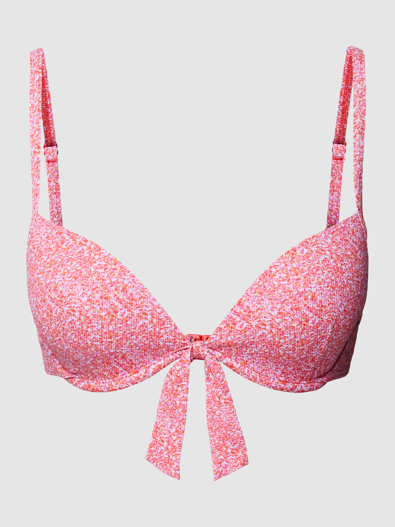 Bikini-Oberteil mit Allover-Muster Modell 'KRIBI' in pink