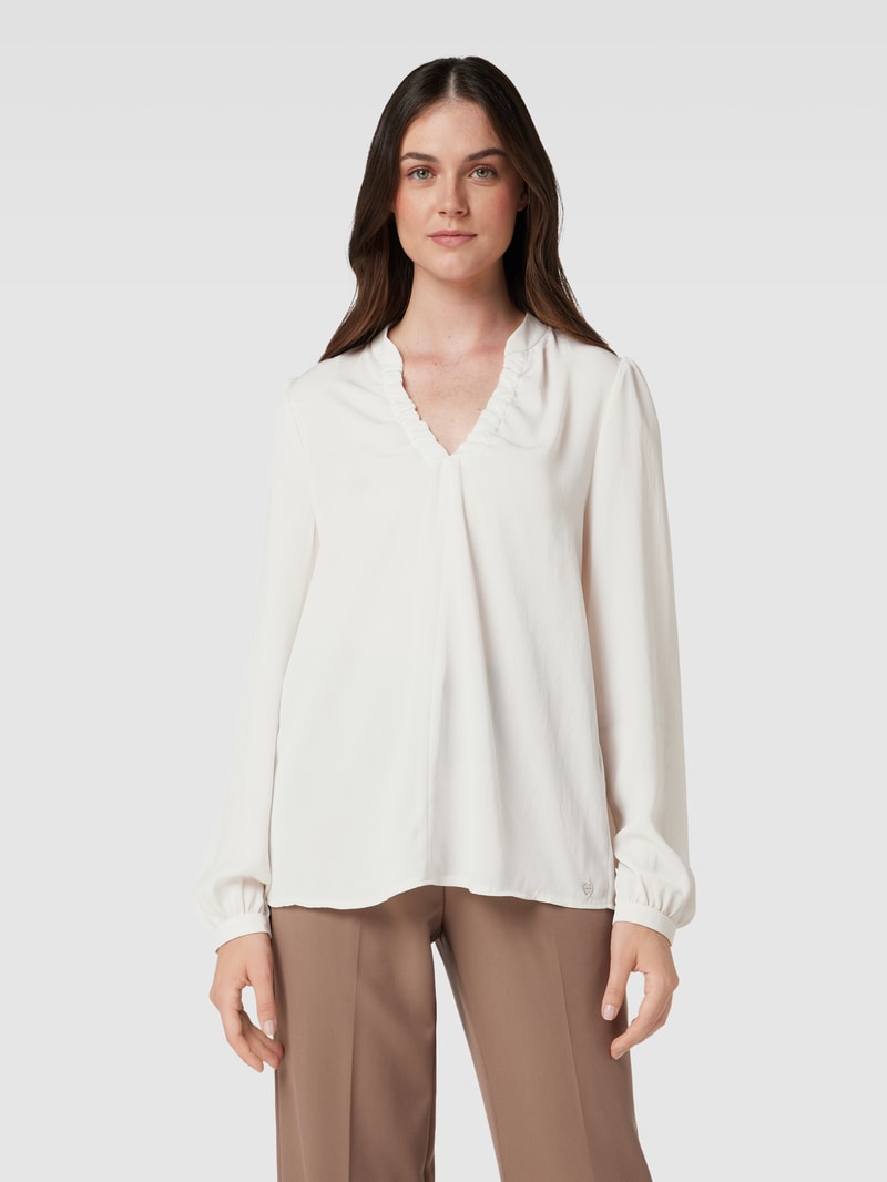 Bluse mit Tunikakragen in offwhite