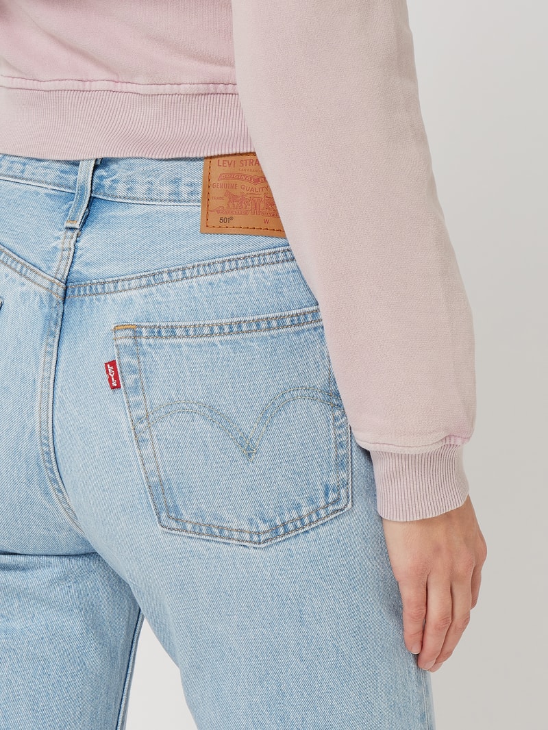 Cropped Straight Fit Jeans aus Baumwolle Modell '501™' in jeans