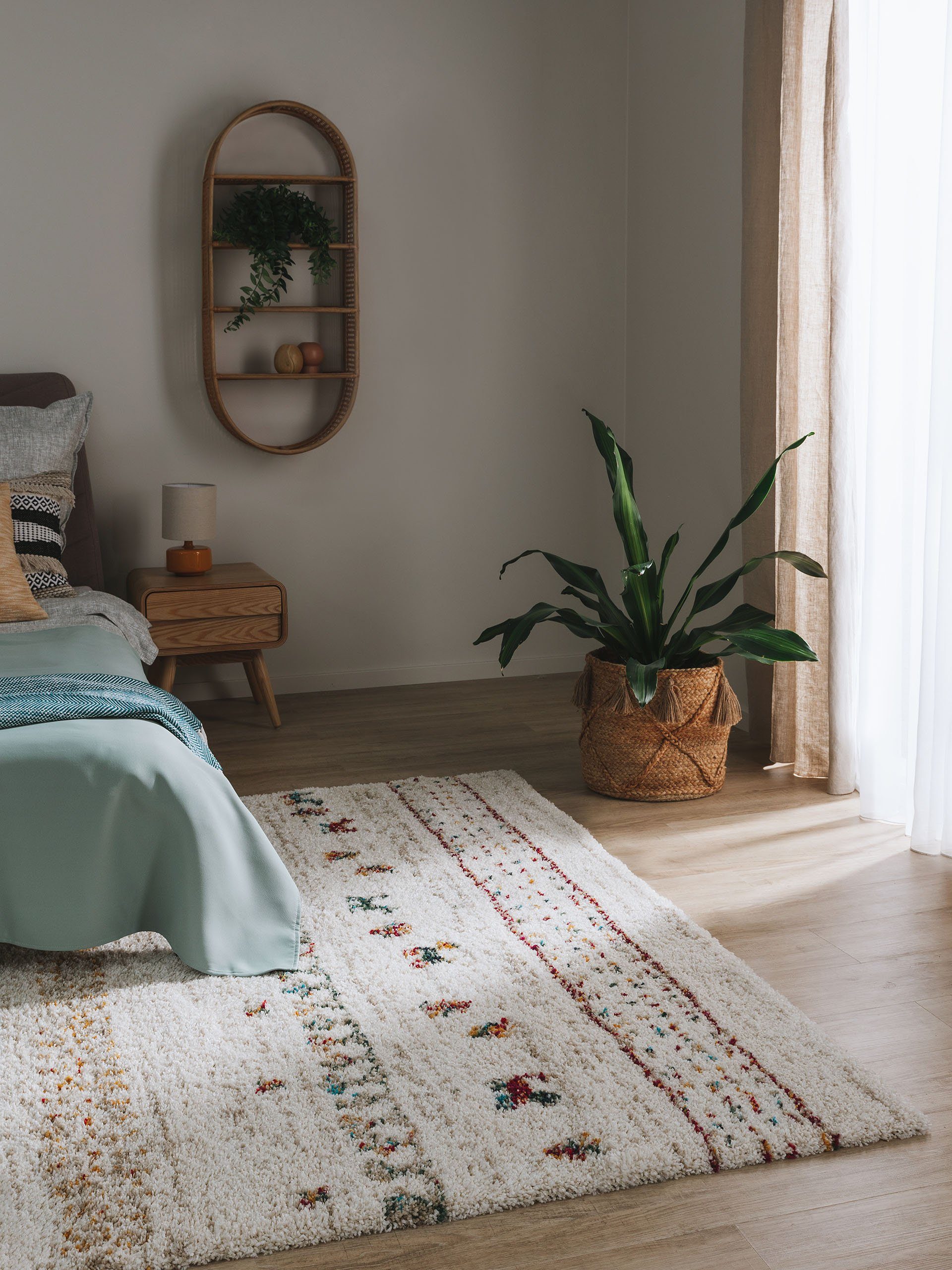 Hochflor-Teppich Gobi, benuta, rechteckig, Höhe: 21 mm, Kunstfaser, Berber, Ethno-Style, Wohnzimmer