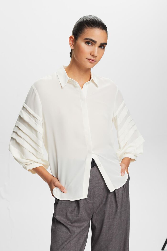 Plissierte Hemdbluse