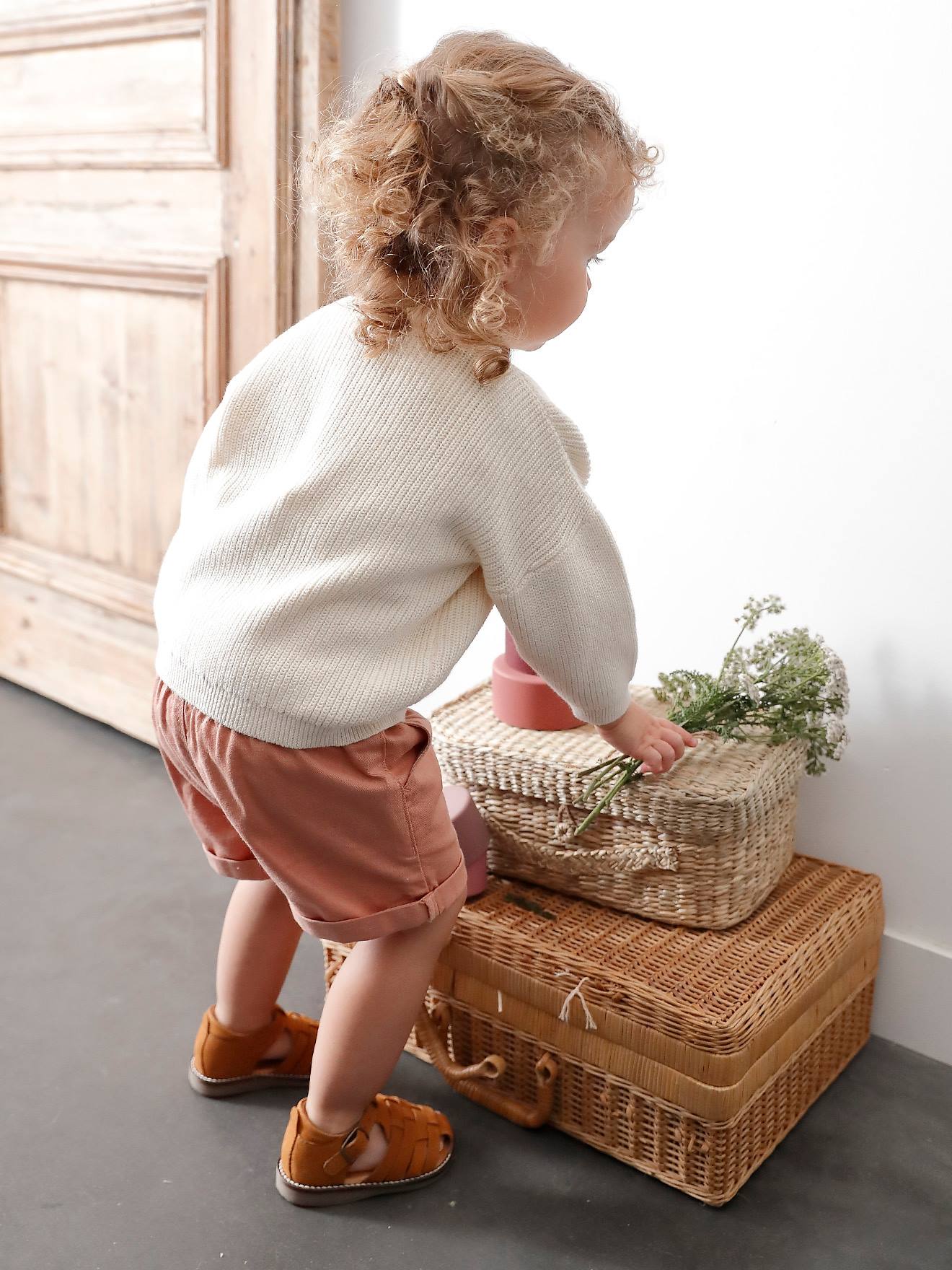 Vertbaudet Mädchen Baby Shorts, Schlupfbund Oeko-Tex - ziegel