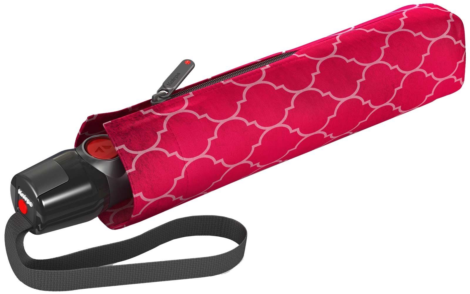 Knirps® Taschenregenschirm leichter, stabiler Schirm mit Auf-Zu-Automatik, besonders haltbar durch Fiberglas in den Speichen
