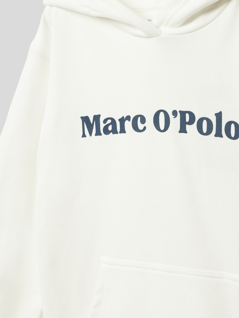 Hoodie mit Label-Details in offwhite
