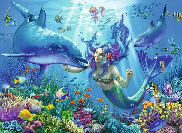 Kinderpuzzle ab 8 Jahren - Leuchtendes Unterwasserparadies - 200 Teile