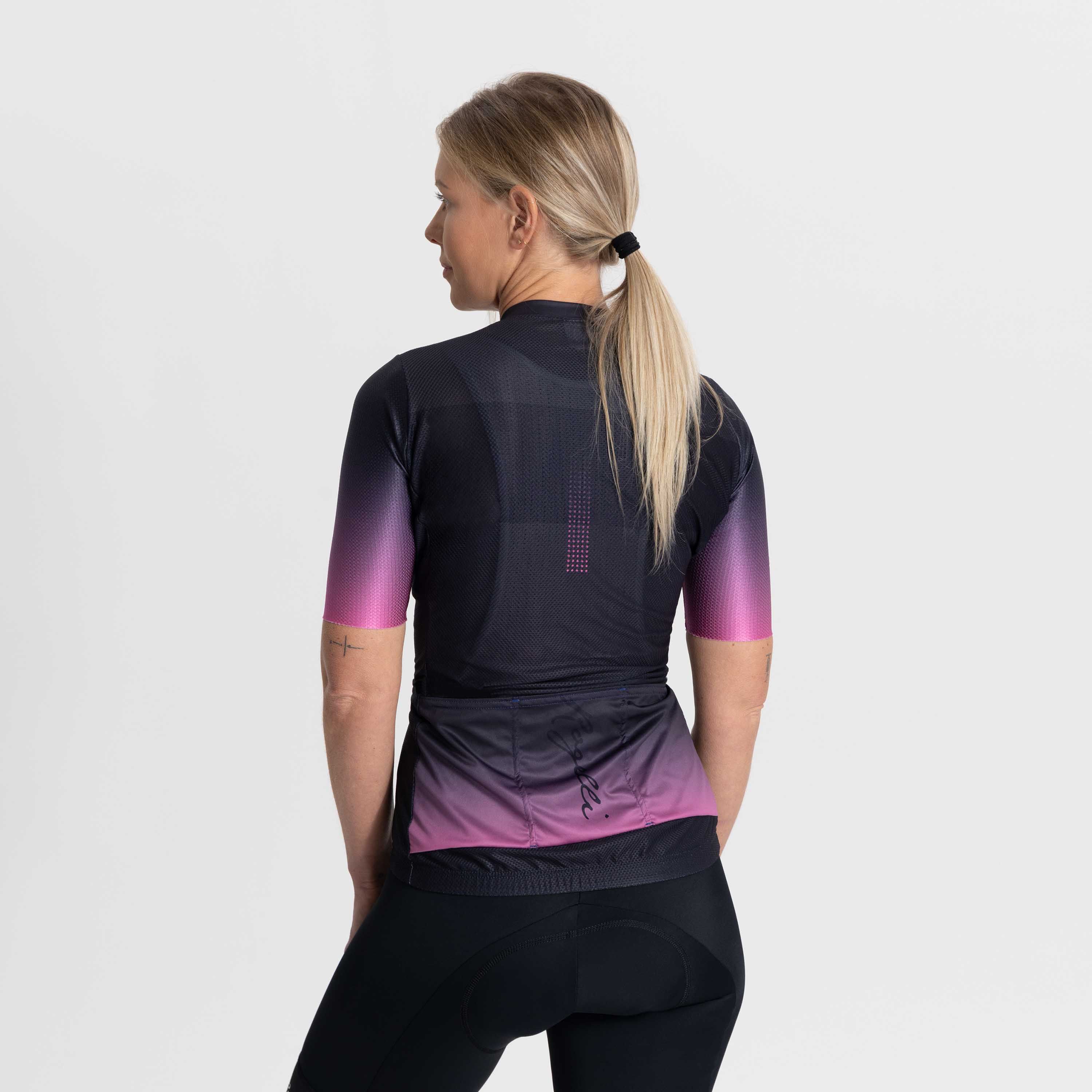 Rogelli Dawn Blau/Rosa Damen Radtrikot Kurzarm