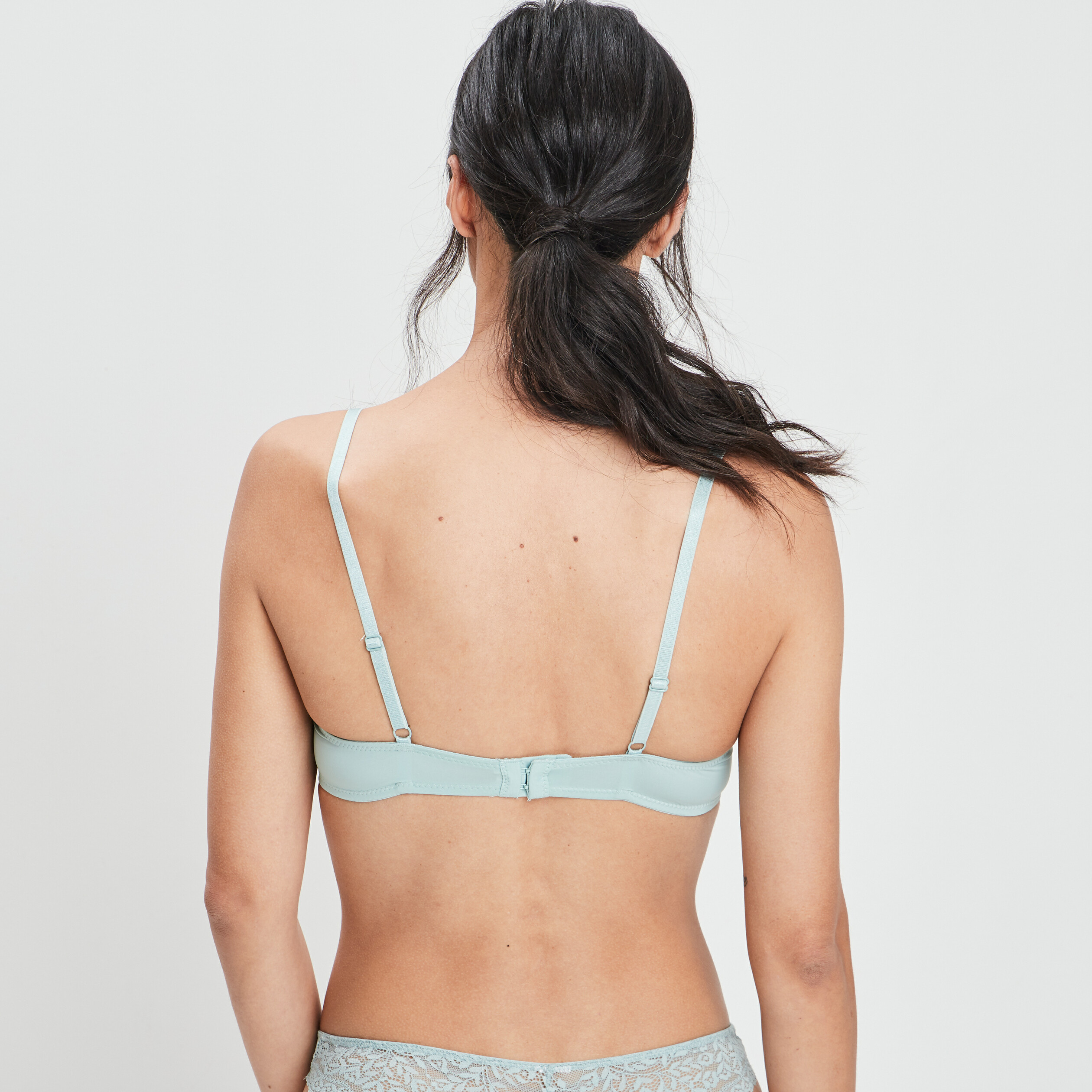 Soutien-gorge corbeille micro dentelle vert pastel femme | La Halle