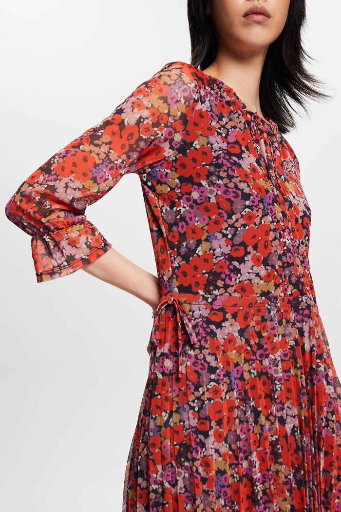 Midikleid aus Mesh mit Allover-Muster