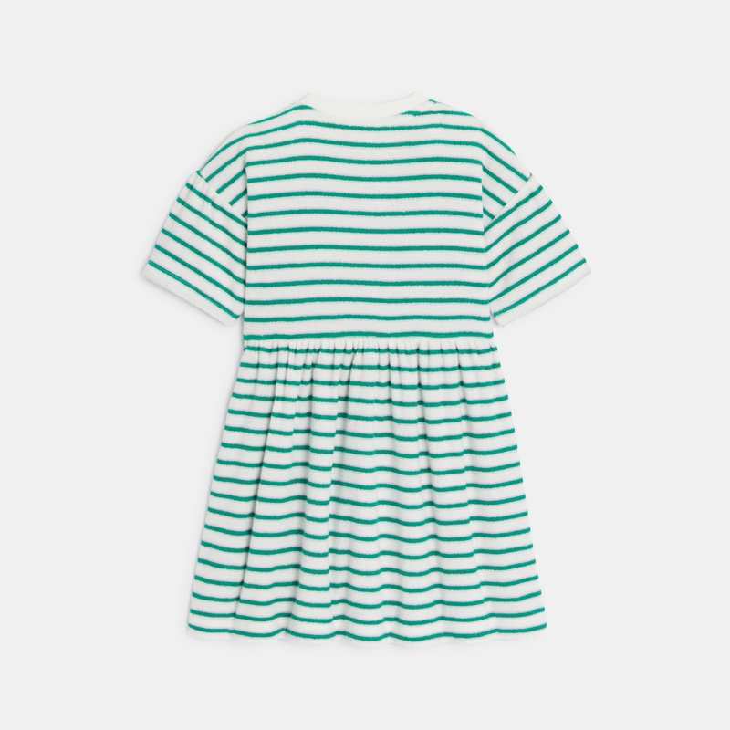Robe bébé fille blanchehe à rayures vertees bébé fille Catimini